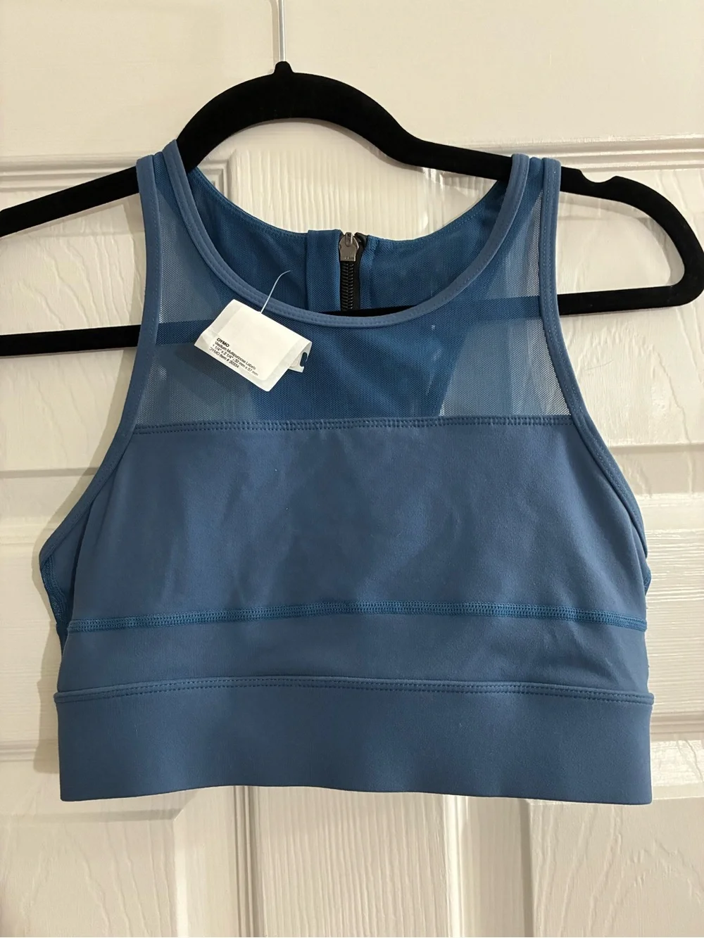 ZYIA Blue Racerback Mesh-Back Sports Bra